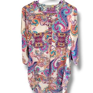 Fig & Flower Paisley Women's Tunic Sz L